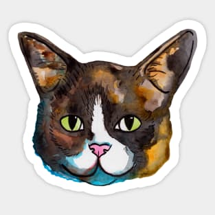 Cute watercolor kitty cat Sticker